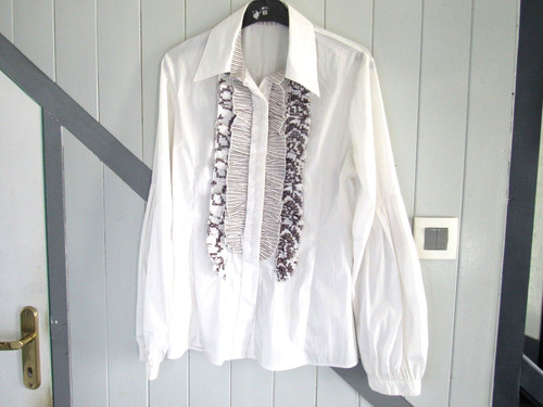 Chemise blanche jabot m - chemise,